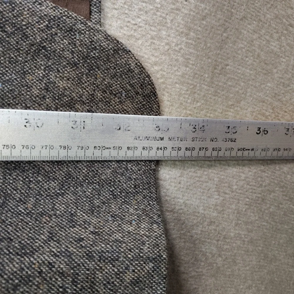 VTG Pagano West Tweed Wool Western Blazer Sport Coat Leather Yoke USA 42L